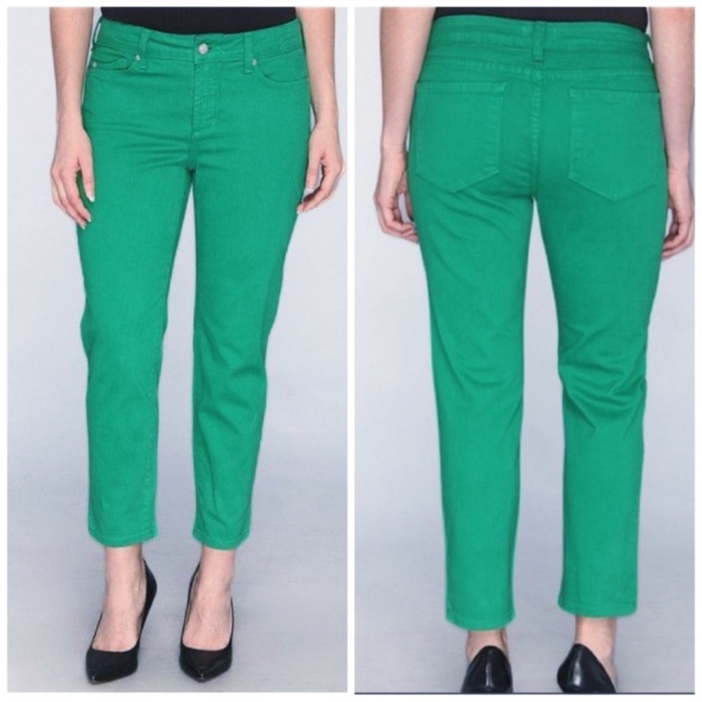 NYDJ Ankle Green Lift Tuck Technology Cropped Capri Jeans 10
